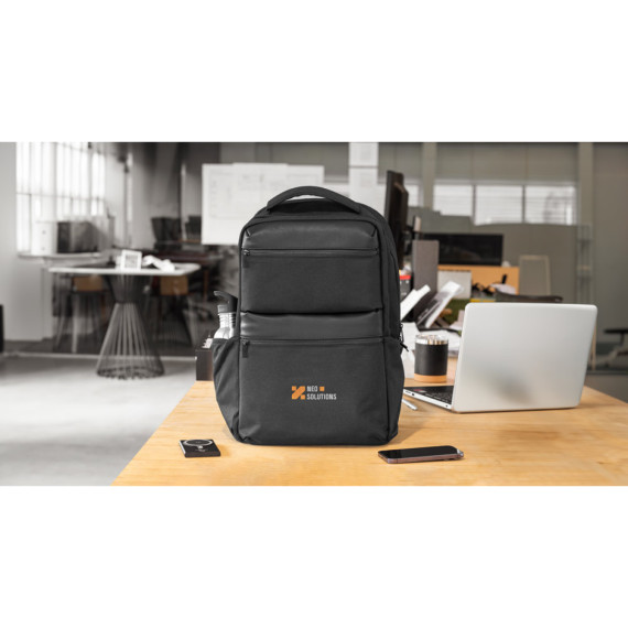 COPENHAGEN. Voděodolný batoh z recyklovaného kepru se dvěma velkými předními kapsami, 17'3"