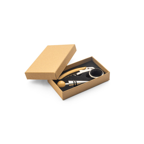 SAVORY. Sada na víno z bambusu a nerezové oceli