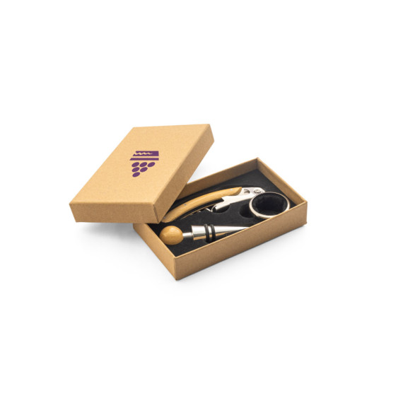 SAVORY. Sada na víno z bambusu a nerezové oceli