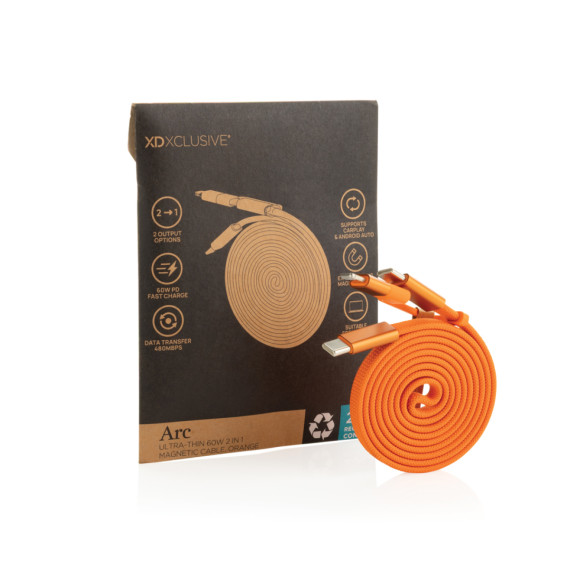 Ultra tenký magnetický nabíjecí kabel 60W 2 v 1