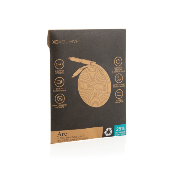 Ultra tenký magnetický nabíjecí kabel 60W 2 v 1