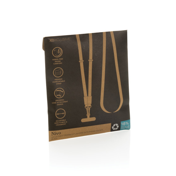Crossbody lanyard Nivo RCS z recyklovaného PET