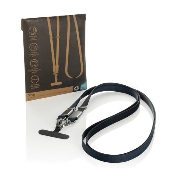 Crossbody lanyard Nivo RCS z recyklovaného PET
