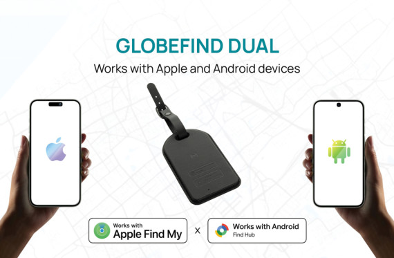 Zavazadlový štítek Globefind Dual s lokátorem po světě z RCS