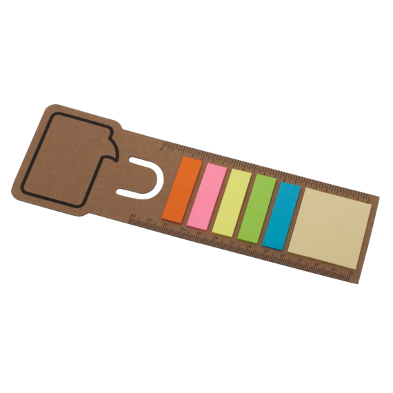BOOKMARK záložka s pravítkem a papírky, béžová
