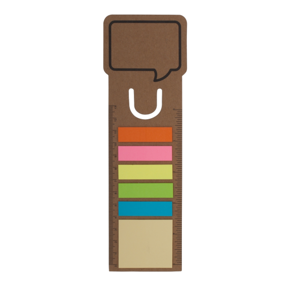 BOOKMARK záložka s pravítkem a papírky, béžová