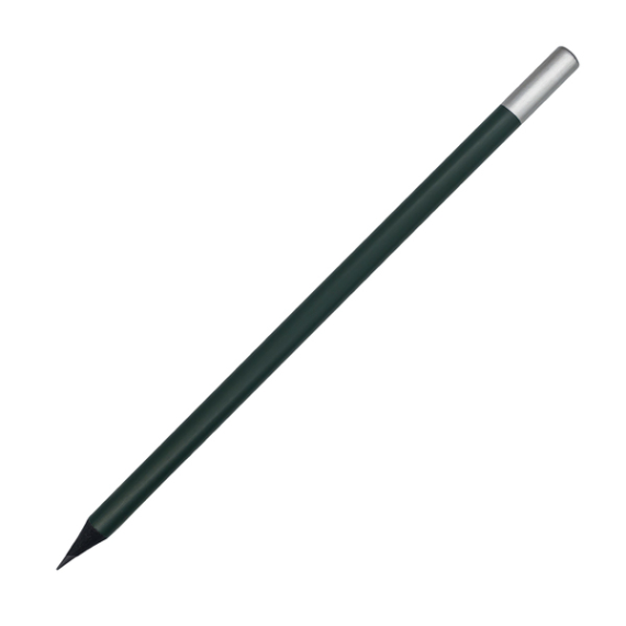 WOODEN SILVER tužka, tmavě zelená