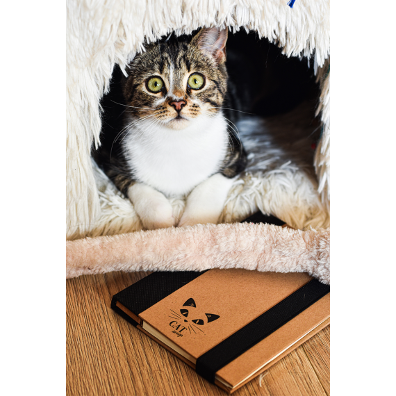 KRAFT PAPER zápisník s perem a lepícími papírky, černá/béžová