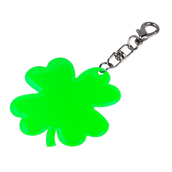 LUCKY CLOVER reflexní přívěsek na klíče, zelená