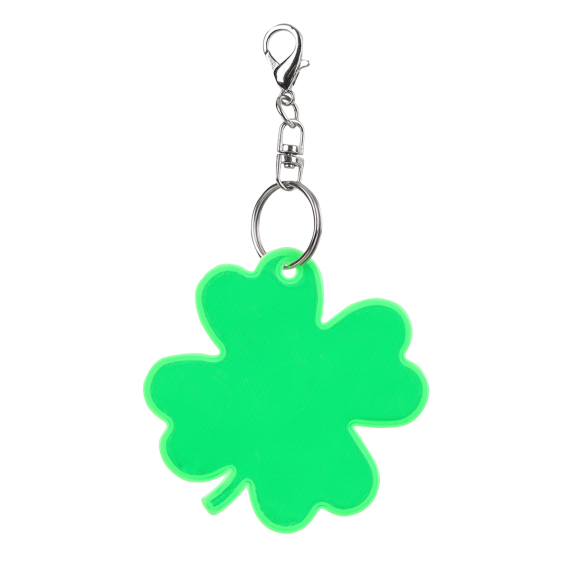 LUCKY CLOVER reflexní přívěsek na klíče, zelená