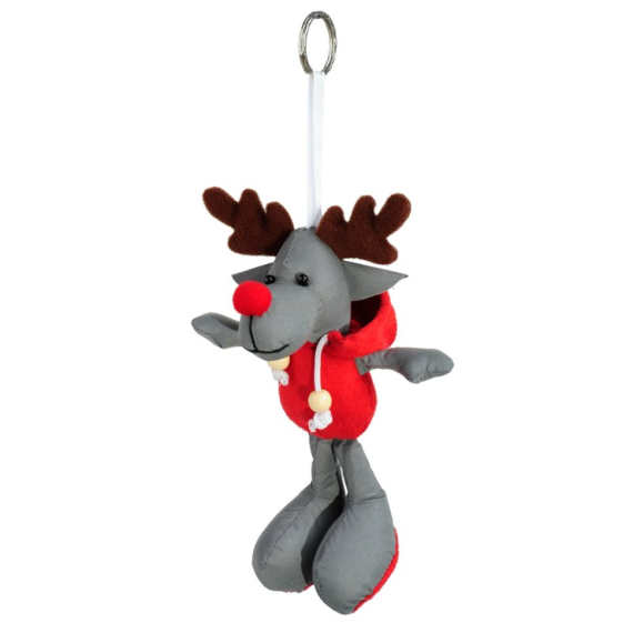 REINDEER reflexní přívěsek, šedá/červená