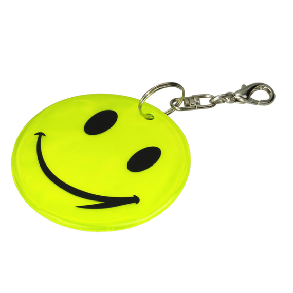 HAPPY KEY reflexní přívěsek na klíče, žlutá