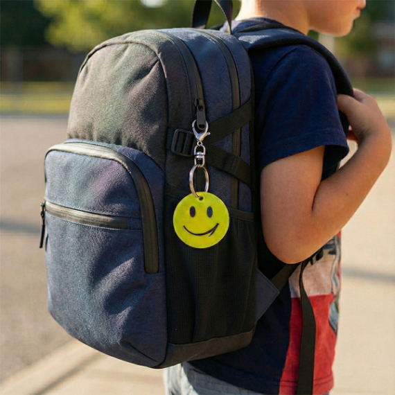 HAPPY KEY reflexní přívěsek na klíče, žlutá
