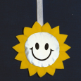 SUN reflexní přívěsek, žlutá/stříbrná