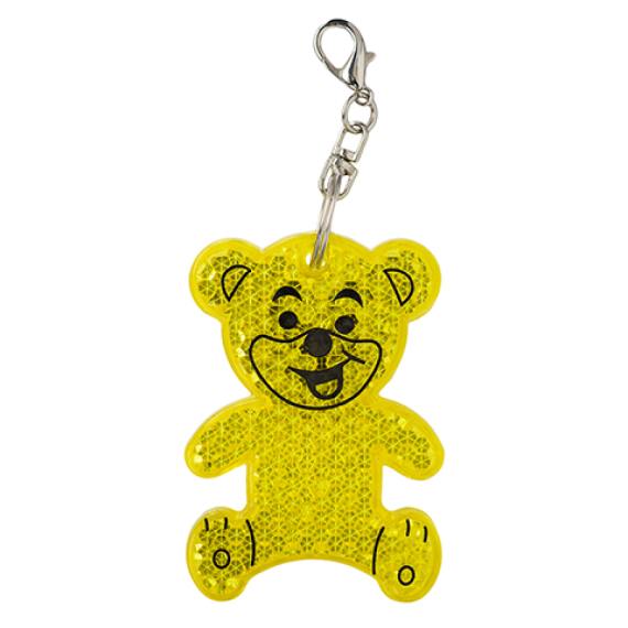 TEDDY RING reflexní přívěsek na klíče, světle žlutá
