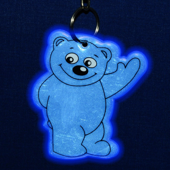 BEARY reflexní přívěsek na klíče, tmavě zelená