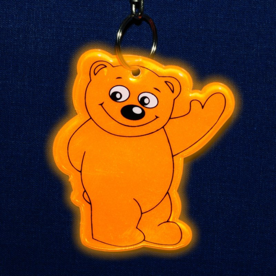 BEARY reflexní přívěsek na klíče, tmavě zelená