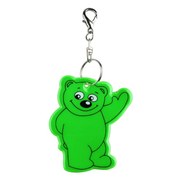 BEARY reflexní přívěsek na klíče, tmavě zelená