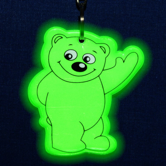 BEARY reflexní přívěsek na klíče, tmavě zelená