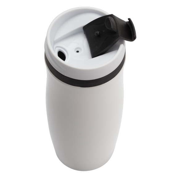 VIKI termohrnek 390 ml, červená/bílá