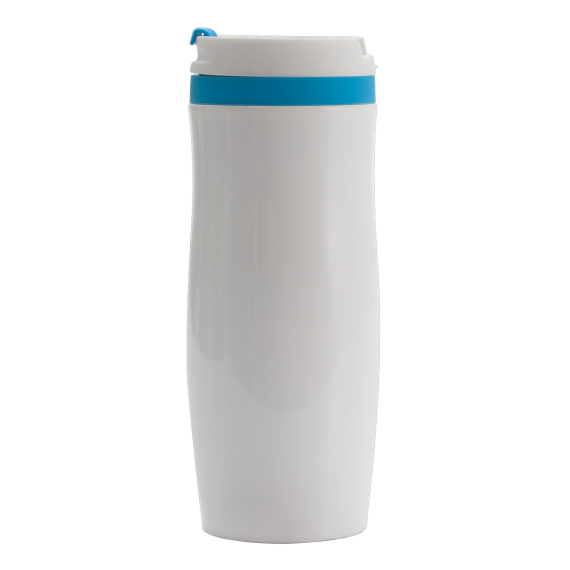 VIKI termohrnek 390 ml, červená/bílá