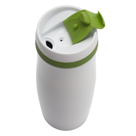 VIKI termohrnek 390 ml, červená/bílá