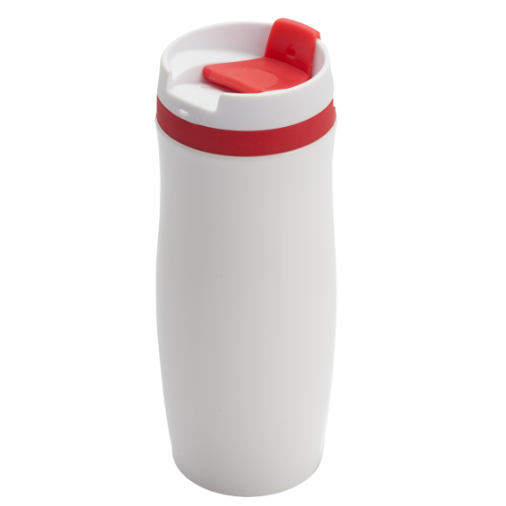 VIKI termohrnek 390 ml, červená/bílá