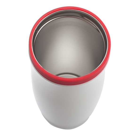 VIKI termohrnek 390 ml, červená/bílá