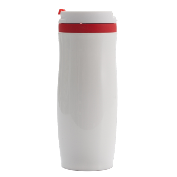 VIKI termohrnek 390 ml, červená/bílá