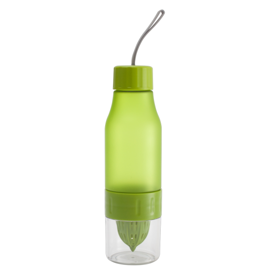 DELIGHT sportovní lahev 600 ml s odšťavňovačem, zelená