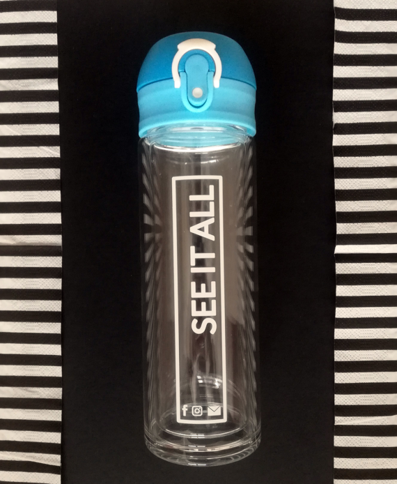 ABISKO skleněná termoláhev 280 ml, světle modrá