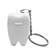 TOOTHY přívěsek na klíče s dentální nití, bílá