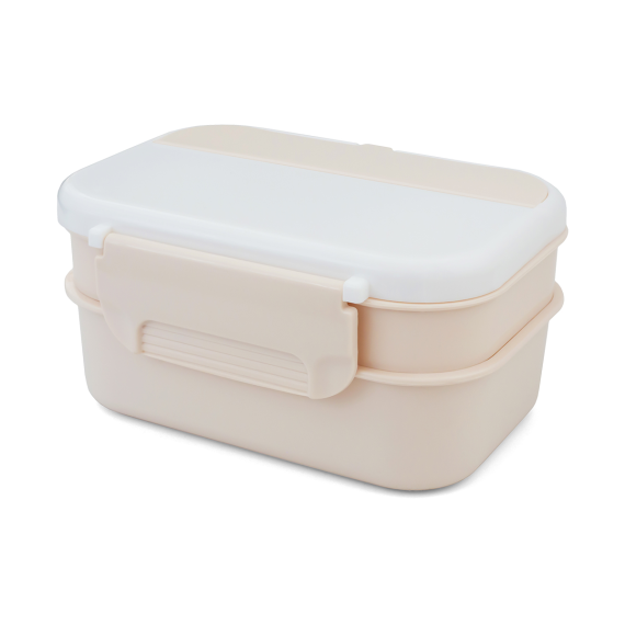 HEALTHYWAY dvojitá krabička na jídlo 1200 ml, béžová