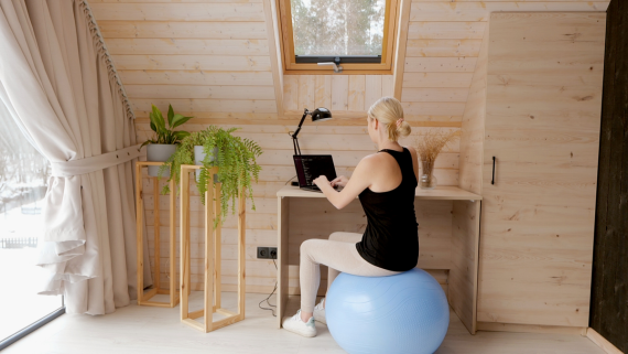 FITBALL gymnastický míč na cvičení, modrá