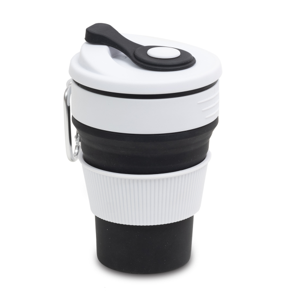 FLEXI skládací silikonový hrnek 350 ml, černá
