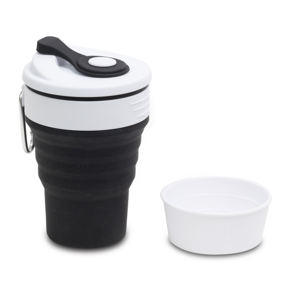 FLEXI skládací silikonový hrnek 350 ml, černá