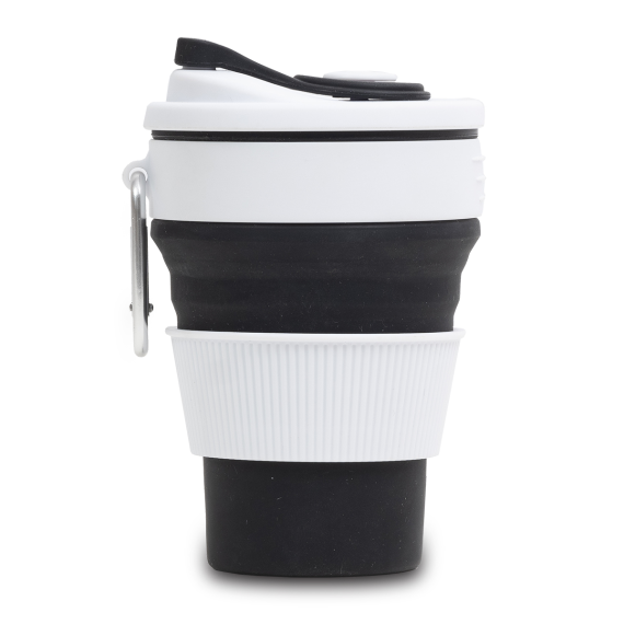 FLEXI skládací silikonový hrnek 350 ml, černá
