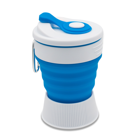 FLEXI skládací silikonový hrnek 350 ml, modrá