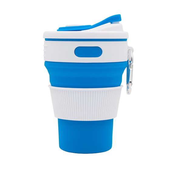 FLEXI skládací silikonový hrnek 350 ml, modrá