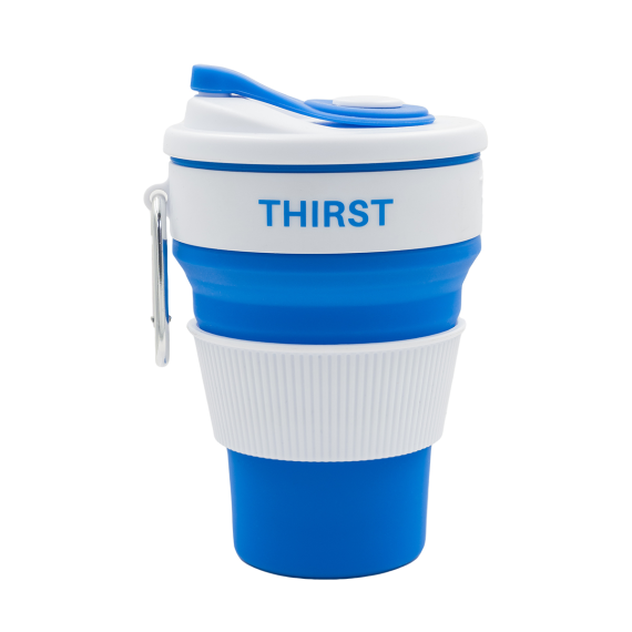 FLEXI skládací silikonový hrnek 350 ml, modrá