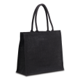 NICE SHOPPER nákupní taška z juty, černá