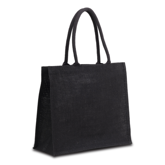 NICE SHOPPER nákupní taška z juty, černá