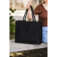 NICE SHOPPER nákupní taška z juty, černá