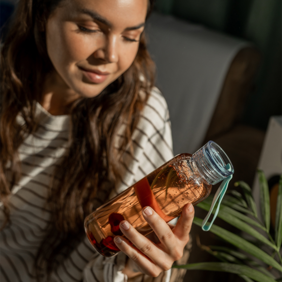 AZURE lahev na pití 500 ml ze skla, transparentní