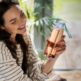 AZURE lahev na pití 500 ml ze skla, transparentní