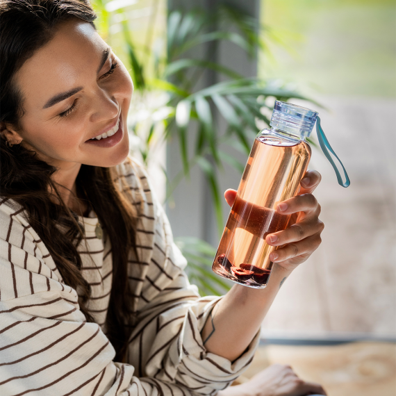 AZURE lahev na pití 500 ml ze skla, transparentní