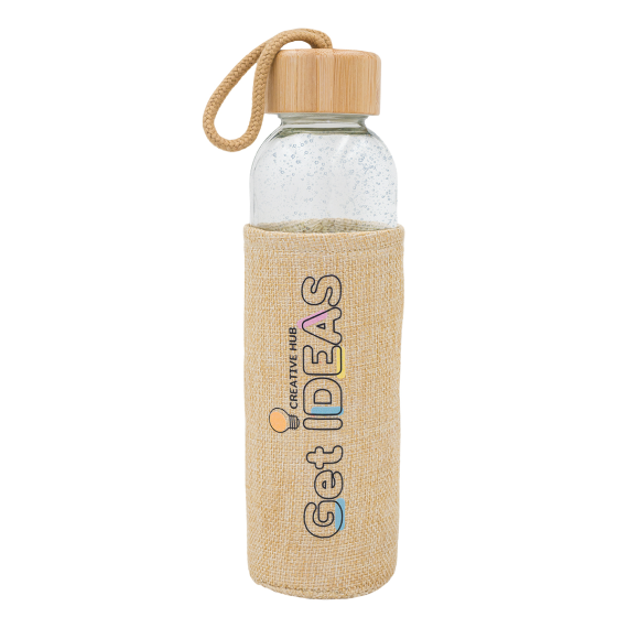 AQUARIUS skleněná lahev 500 ml, béžová