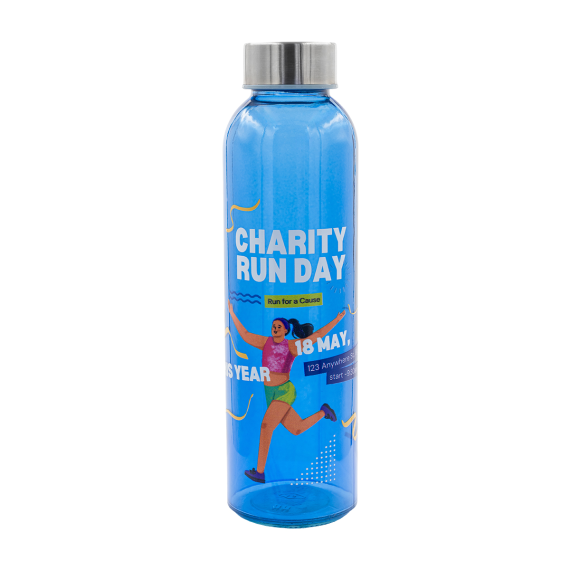 AQUA KUBA skleněná lahev 500 ml, červená