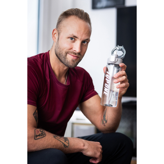 AMAD lahev na pití 800 ml s brčkem, šedá