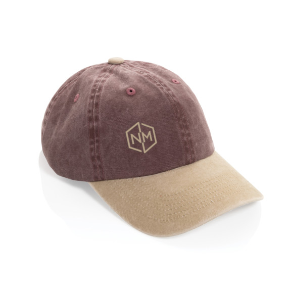BEAU AWARE™ praná 6panelová dvoubarevná kšiltovka z bavlněné